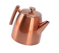 Nikou Théière en acier inoxydable poli à 2 couches avec couvercle intégré, capacité de 1 L, théière domestique pour infuser et servir du thé