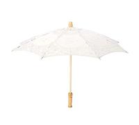 Nikou Umbrella Dentelle, Main Dentelle Broderie de Fleurs Parasol Parapluie Mariage for la Jeune Mariée Coton Mode Manche en Bois Décoration Parapluie Pour Mariage, Décoration Photo, Goûter