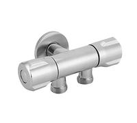 Nikou Vanne d'angle de sortie à double interrupteur en cuivre, robinet de salle de bain G1/2, robinet d'angle d'eau pour bidet douche, construction, finition chromée