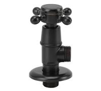 Nikou Vanne d'arrêt d'angle en laiton massif, vanne triangulaire rétro épaisse froide chaude, vanne d'arrêt d'eau anti-déflagrante, noir, 1,27 cm, pour applications de plomberie