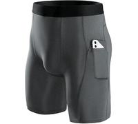 Niksa Lot de 1 ou 3 shorts de compression pour homme - Short de compression pour homme avec poches pour téléphone portable - Short de sport serré et respirant pour le cyclisme, le yoga, la boxe, la