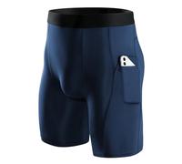 Niksa Lot de 3 Shorts de Compression pour Hommes à Séchage Rapide et Respirant Ajusté avec Poches pour Téléphone Portable pour Sport, Course et Cyclisme