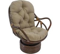 NIKSHI Coussin Fauteuil en Rotin Pivotant Coussin Pivotant Pad de Remplacement pour Fauteuil Durable Doux Coussin, Khaki, 120x60cm