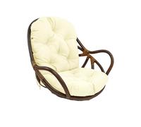 NIKSHI Fauteuil en Rotin Pivotant Coussin pour Fauteuil À Bascule Intérieur Rocker Coussin Pivotant Pad de Remplacement pour Fauteuil Durable Doux Coussin, white-120×60cm