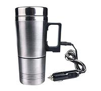 Niktule Acier Inoxydable Voiture Chauffage Tasse, 12V Voiture électrique Bouilloire Tasse Voyage en Acier Inoxydable Chauffage Parfaits for Café Thé, Portable Bouilloire Café Thé Lait Chauffé