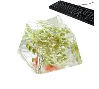 Niktule Capuchons de Clavier à Fleurs sèches, Capuchons de Clavier en résine, Espace arrière | Gypsophila Sa Profil Keycap | Briller grâce au Remplacement translucide du Bricolage, Capuchon de Touche