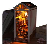 Niktule Coin Livre - Après la Pluie Booknook Kit | Dollhouse Booknook, étagère Insert Decor Alley, Serre-Livres modèle Build-Creativity Kit avec lumière LED