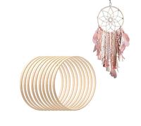 Niktule guirlan, Cerceau capteur rêves, Paquet 10 cerceaux Floraux en Bambou en Bois pour Bricolage en macramé Attrape-rêves Artisanat Suspendu décoration fête Mariage à la
