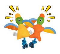 Niktule Jouets Couineurs pour Petits Chiens | 2 Pièces Jouets d'Activité Oiseau à Mâcher | Accessoires de Dentition Interactifs avec Coton Rembourré et Nœud de Corde | pour Chiens Aggressifs et