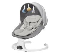 Niktulo Baby Swing pour les nourrissons à tout-petit-enfant avec plateau,5 vitesses 3 sièges positions 5 point mosqueton,électrique Swing nouveau-né avec Blueteeth Musique 10 chansons (gris)