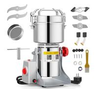 Niktulo Moulin à céréales portable 220 V, secouer pour moudre, ponceuse à grande vitesse, pour herbes, épices, noix, céréales avec protection contre les surcharges (500 g)