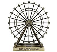nikusaz Ferris Wheel Model London Eye Shape,Green Bronze Color Metal Ornaments for Home, Office, Retro Texture Design Club Decoration Gift