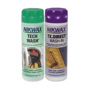 NIKWAX T Pack 1 bouteille de lessive + 1 bouteille d'imperméabilisant pour vêtements de plein air et imper-respirants - 2 x 300 ml