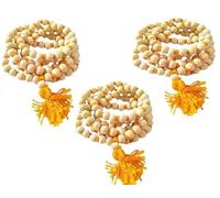 NILAY Chapelet Iskcon Krishna Tulsi Jaap Mala || Chapelet 108 perles Basilic Tulsi pour Jaap (3), beige