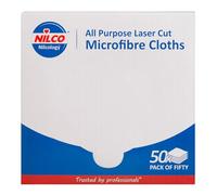 Nilco Chiffons Microfibres Multi-usages découpés au Laser pour Un Nettoyage Efficace - Ultra-Doux, très absorbants, sans Peluches 50 par boîte