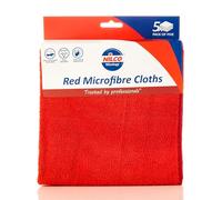 Nilco Chiffons Microfibres Rouges Nilco, Paquet de 5, Chiffons pour Un Nettoyage Non abrasif, très Absorbant et sans Traces pour Toutes Les Surfaces.