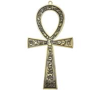 NileCart™ Grande croix égyptienne ANKH en métal de 21,6 cm fabriquée en Égypte (laiton antique)