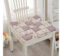 Nileco Coussin de Chaise Patchwork avec Attaches, Coussin de Siège Carré en Dentelle Antidérapant à Imprimé Ferme pour Chaise De Cuisine, Salle à Manger, Maison, Bureau(2pcs(16x16inch), Pink)