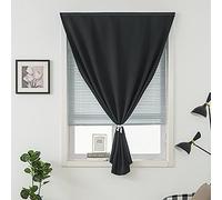 Nileco Rideaux Autoadhésifs pour Chambre à Coucher, Rideaux Occultants, Rideaux de Fenêtre Portables à Isolation Thermique, sans Perçage, Rideau Auto-adhésif sans Tringle(90x150cm(35x59inch), Black)