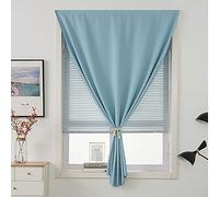 Nileco Rideaux Autoadhésifs pour Chambre à Coucher, Rideaux Occultants, Rideaux de Fenêtre Portables à Isolation Thermique, sans Perçage, Rideau Auto-adhésif sans Tringle(180x220cm(71x86inch), Blue)