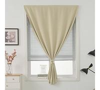 Nileco Rideaux Autoadhésifs pour Chambre à Coucher, Rideaux Occultants, Rideaux de Fenêtre Portables à Isolation Thermique, sans Perçage, Rideau Auto-adhésif sans Tringle(120x180cm(47x71nch), Cream)