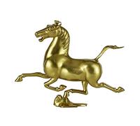 NILEEBUKER Sculpture chinoise en laiton doré représentant un cheval au galop sur une hirondelle volante