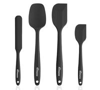 NileHome Lot de 4 spatules en silicone - Haute résistance à la chaleur - Sans BPA - Design sans couture - Pour la cuisine - Noir