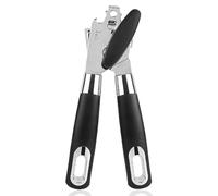 NileHome Ouvre-boîte manuel classique multifonction en acier inoxydable avec bord lisse, outil de cuisine robuste avec décapsuleur, noir et blanc