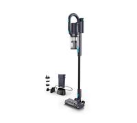 Nilfisk 128390175 Aspirateur à brosse VU200 avec batterie et station de charge (dimensions 125,5 x 25,5 x 22,6 cm, couleur bleu foncé/bleu clair, poids 2,97 kg, 2 batteries lithium-ion 29,6 V 2500 mAh