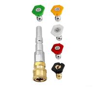 Nilfisk Adaptateur de raccord rapide pour nettoyeur haute pression Kit de 5 buses en acier inoxydable multi-angle 0 ° 15 ° 25 ° 40 ° 60 ° Connexion sans outil Pièces en plastique Laiton