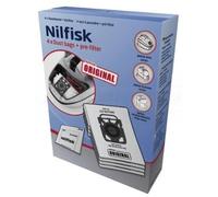 Nilfisk Original 107407940 Poussière (4 Pièce ) + 1 Pré-filtre pour Elite Vide