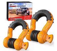 Nilight 2 Pack 3/4" D-Ring Shackle with 7/8" Screw Pin 41,887lbs Break Strength, Heavy Duty Off Road Recovery Shackle with Isolators Washers for Use with Tow Strap, Winch, Off-Road Jeep Truck Vehicle