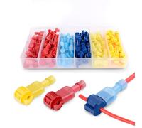 Nilight 50004R Lot de 120 bornes d’épissures mâles, en T, entièrement isolées, en nylon avec kit de débranchement rapide, 60 paires