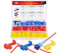Nilight 50031R 240 pcs robinet auto-dénudeur avec nylon entièrement isolé mâle Kit de déconnexion rapide 100PCS Solderless Splice Snap