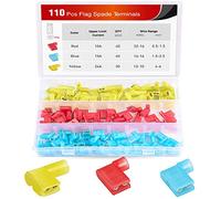 Nilight 50047R Lot de 110 cosses de drapeau en nylon isolées femelles à déconnexion rapide 22-18 16-14 12-10 Gauge