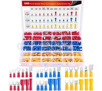 Nilight 540PCS Mixed Quick Disconnect Electrical Insulated Butt Bullet Spade Fork Ring Solderless Crimp Terminals Wire Connectors Assortment Kit