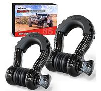 Nilight - 90052B - Lot de 2 Anneaux en D 3/4", capacité de 4,75 tonnes (1000 LB) avec goupille 7/8" Heavy Duty Off Road Recovery Manille avec isolateurs et Kits de rondelle pour véhicules Jeep