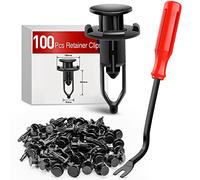 Nilight Lot de 100 clips automobiles en nylon de type poussoir pour pare-chocs arrière Toyota #52161-02020 et 52161-16010 9 mm, 1 extracteur de fixation en bonus