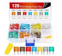 Nilight Lot de 120 Mini Fusibles à Lame 5 A, 7,5 A, 10 A, 15 A, 20 A, 25 A, 30 A, ATM, APM, Accessoires de Rechange, pour Voiture, Moto, Camion, Bateau