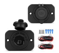 Nilight Lot de 2 adaptateurs de Prise Allume-Cigare DC 12 V étanches avec Fils de terminaux et vis pour Bateau, Moto, Bateau, Voiture, Camion, Camping-Car, VTT