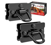 Nilight Lot de 2 anneaux en D de 1,27 cm pour remorques, anneaux d'arrimage de remorque robustes en acier forgé de grade 70 avec plaques arrière pour tracteur, baquet de camping-car, VUTT, camion MBS