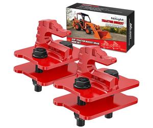 Nilight Lot de 2 crochets d'appui pour seau de tracteur - 1,9 cm - En acier forgé - Avec revêtement zinc - Charge maximale : 6 803,9 kg - Rouge