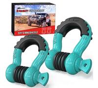 Nilight Lot de 2 manilles à Anneau en D de 3/4" avec goupille à vis de 7/8 Pouces, résistance à la Rupture, résistantes avec rondelles isolantes 92192B