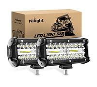 Nilight Lot de 2 projecteurs LED 16,5 cm, 120 W, 12 000 lm, triple rangée d’éclairage, éclairage tout-terrain, pour camions, chariots de golf, quads, véhicules utilitaires tout-terrain, camping-car