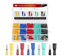 Nilight Lot de 200 connecteurs de fils AWG 22-10 femelles et mâles isolées en forme de balle étanches pour câblage électrique automobile