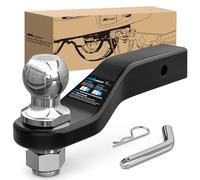 Nilight Support d'attelage de remorque forgé avec Boule de 6,4 cm pour récepteur carré de 5,1 cm, Clip de goupille d'attelage de 1,6 cm, 6,803,9 kg, Chute de 5,1 cm, Trou de 3,8 cm, revêtement en