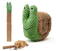 Nilioyul Jouet à renifler pour chien, intelligence indestructible, grincement, jouet interactif en tissu en forme d'escargot vert, recherche de nourriture, entraînement instinct pour chiens de grande