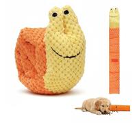 Nilioyul Jouet à renifler pour chien, intelligence indestructible, grincement, jouet interactif en tissu jaune en forme d'escargot, recherche de nourriture, entraînement instinct pour chiens de grande