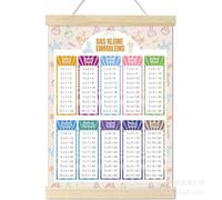 Nilioyul Poster 1 x 1 - Pour enfants - 1 x 1 - Apprentissage des mathématiques - Amusant - Format A2 - Apprenez la petite table de multiplication ludique - Pour maternelle, maternelle, école primaire
