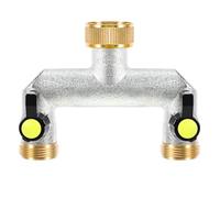 Nilioyul Robinet Distributeur 2 Voies, Raccord d'eau 3/4", Robinet Double Sortie RéPartiteur d'eau, pour Les SystèMes D'Irrigation Maison, Jardin DéBit d'eau RéGlable Et Verrouillable